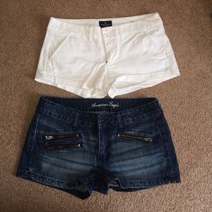 American Eagle shorts- white and denim