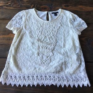 Cream lace top