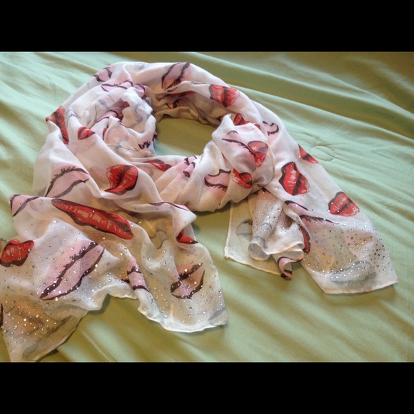 Juicy couture rhinestone embellished scarf