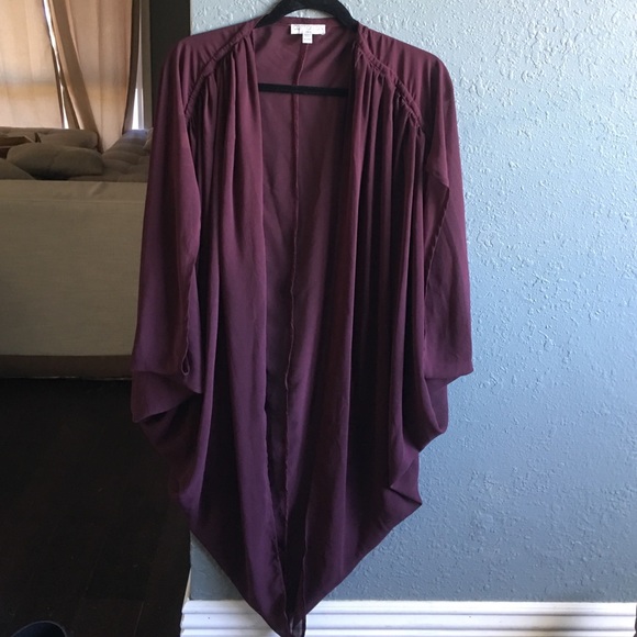 Maroon cocoon kimono