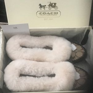 Coach Fur Slippers NEW