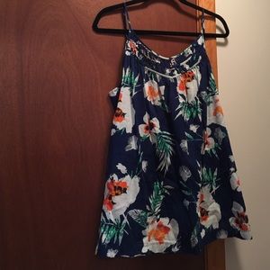 Patagonia navy floral tanks