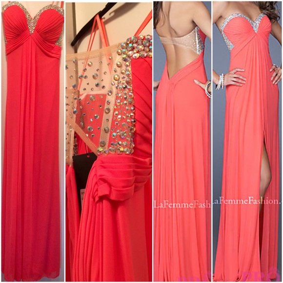 Floor length open back prom gown size 4