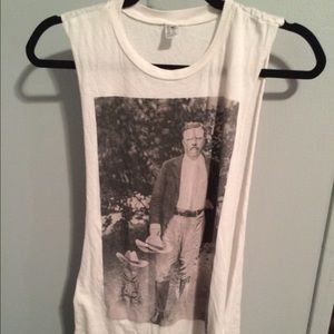 Theodore Roosevelt with a cat tank top
