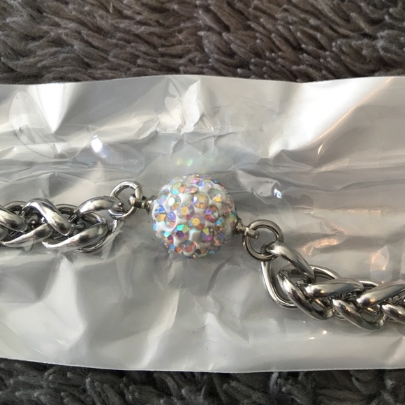 AB circle stone chain bracelet
