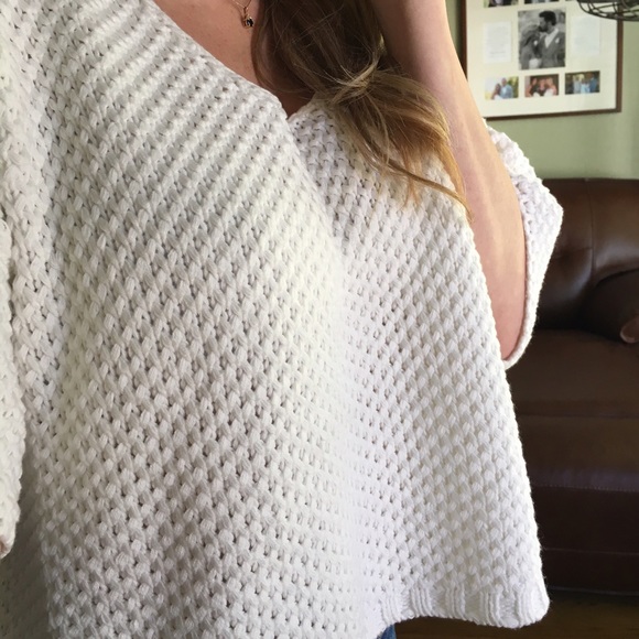 RESERVED▪️Ivory Knit Elbow Sleeve Crop - Picture 2 of 4