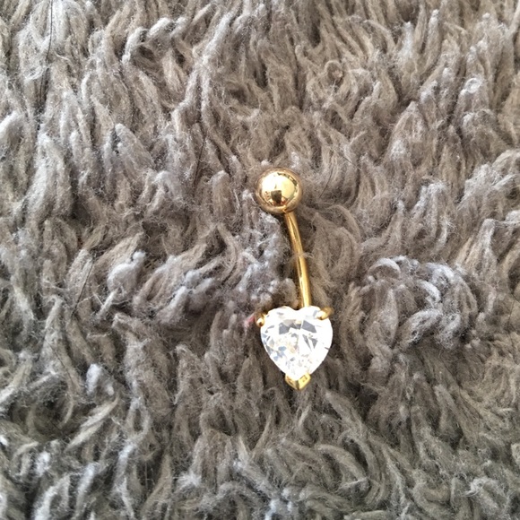 Gold Heart Belly Rings