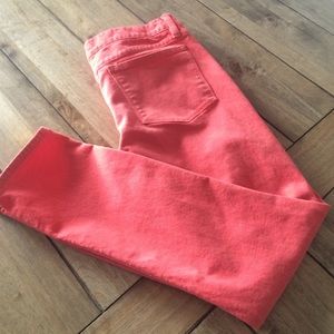 J crew toothpick ankle jeans - coral