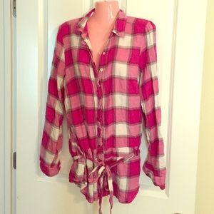 Pink Flannel with Ruffle detail