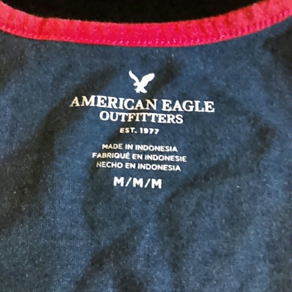 Muscle blue white red striped tee for men - Picture 3 of 3