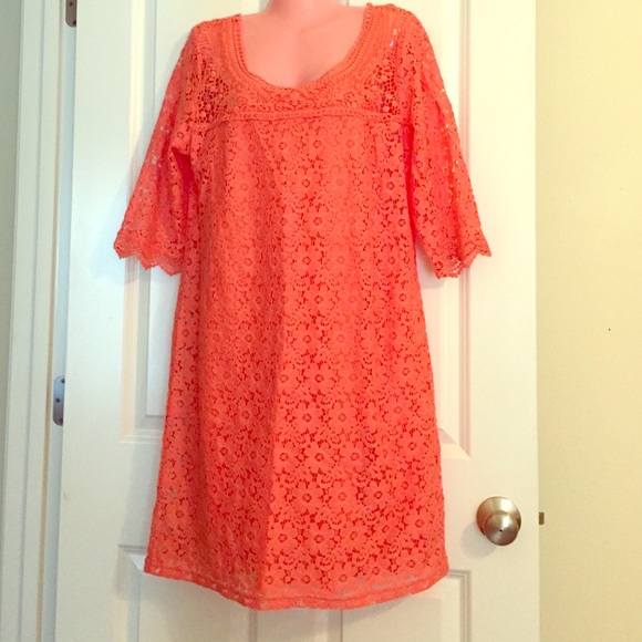Coral Lace Dress