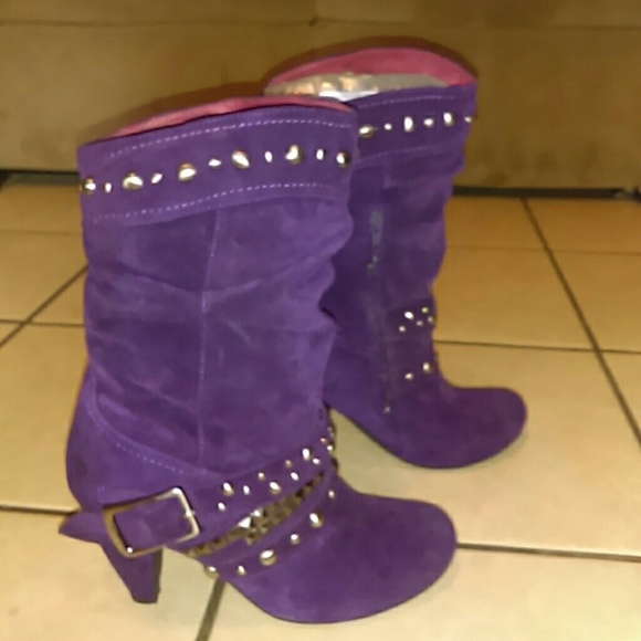 Studded purple boots
