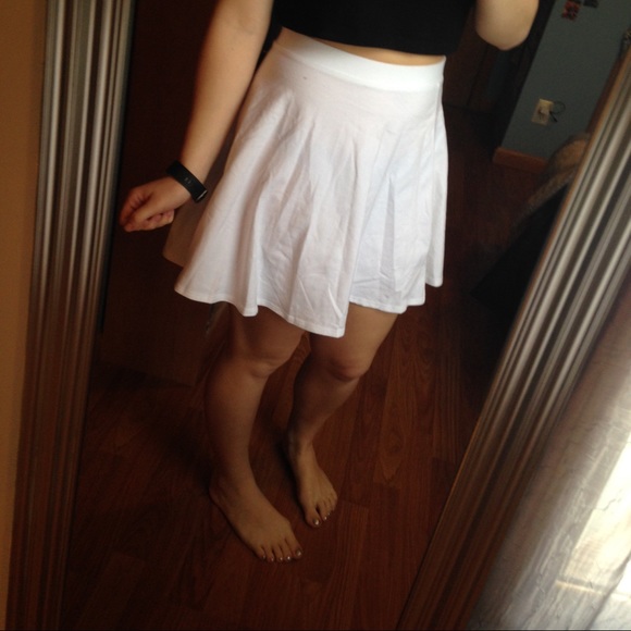 White skater skirt