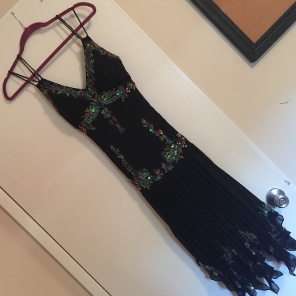 Black embellished cocktail dress