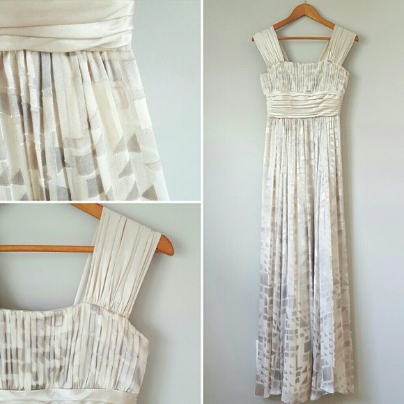 {BCBG} Long Chiffon Silk Flowy Evening Gown - Picture 3 of 5