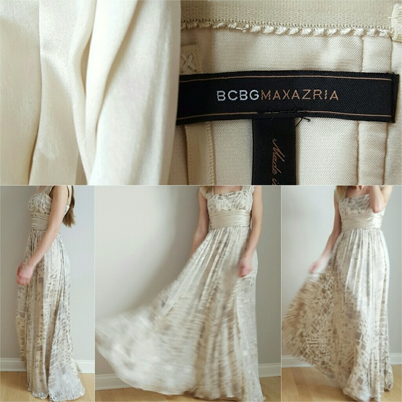 {BCBG} Long Chiffon Silk Flowy Evening Gown - Picture 4 of 5