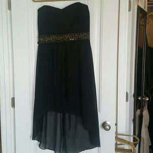 Strapless hi lo dress