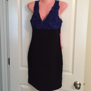 Black and blue bandage cocktail dress