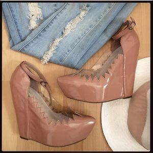 Jeffrey Campbell nude wedges