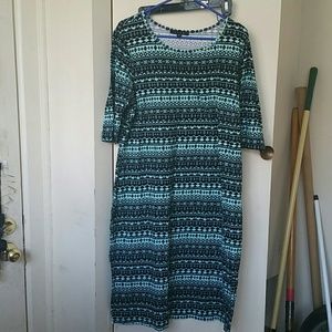 Lt. Teal Fun print bodycon dress