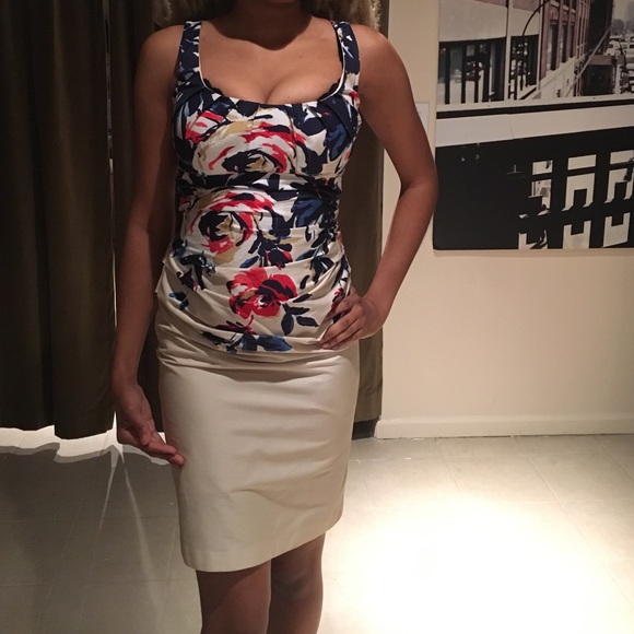 Gorgeous Printed Silk Cocktail Dress - Picture 1 of 2