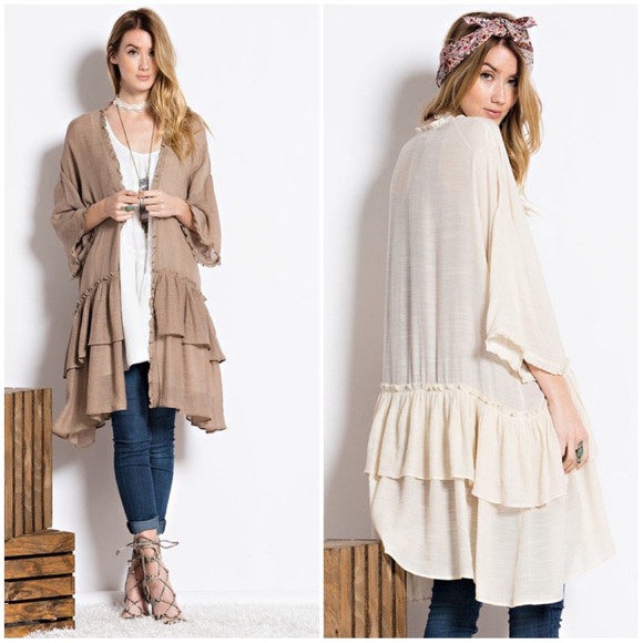 Boutique Sweaters - Sheer Cardigan w/ Dolman Sleeve - Small