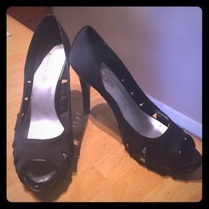 Black Open Toe Heels