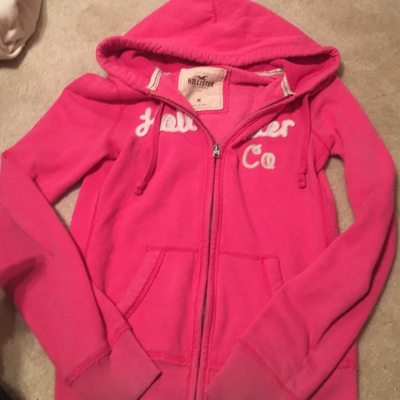 Pink Hollister Zip Up Hoodie