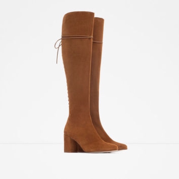 Zara Leather Knee Boots