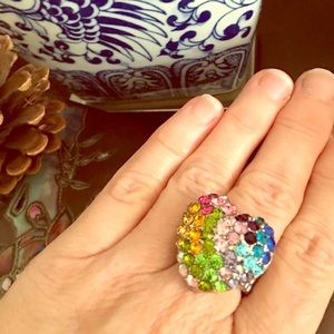 Heart rhinestone ring