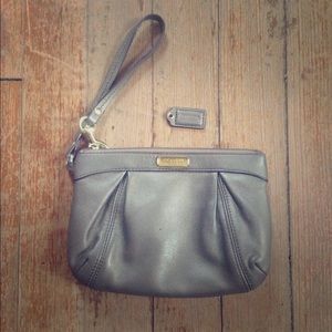 Dark Sand Coach Wristlet