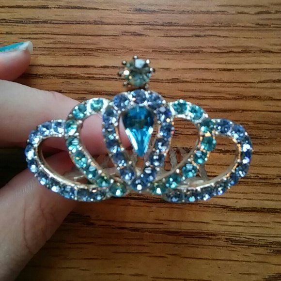 ππBlue Rhinestone Tiaraππ - Picture 2 of 3