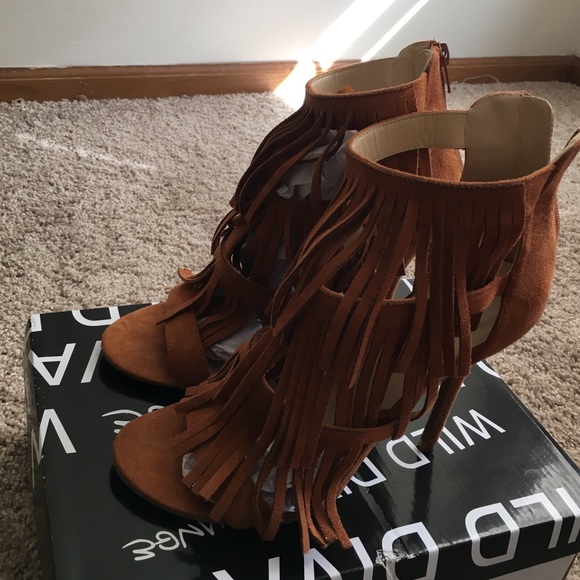 Wild Diva Shoes - Fringed Heels