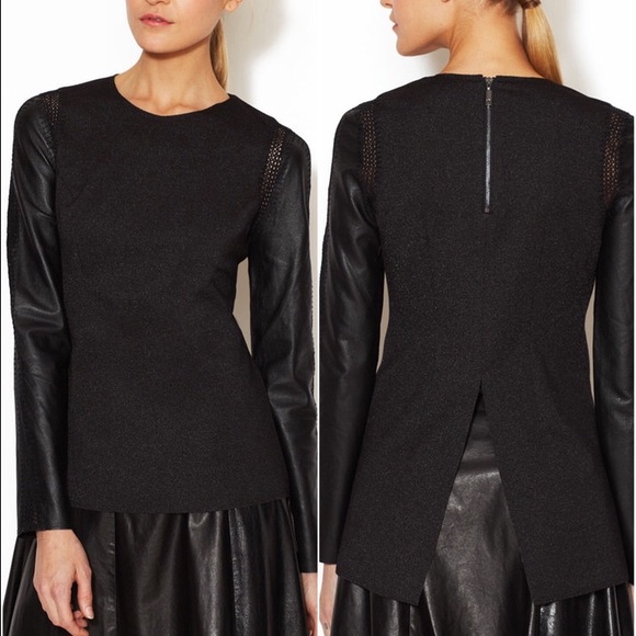 Stella & Jamie Tops - Stella & Jamie Rio Leather Sleeve Top Stella & Jamie Tops - Stella & Jamie Rio Leather Sleeve Top