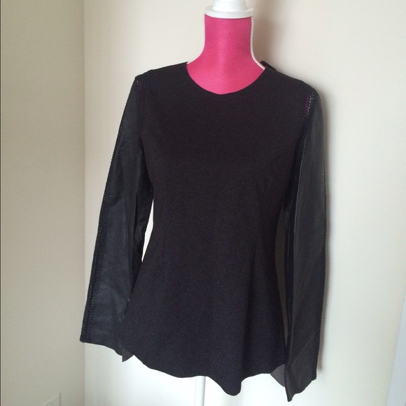 Stella & Jamie Tops - Stella & Jamie Rio Leather Sleeve Top Stella & Jamie Tops - Stella & Jamie Rio Leather Sleeve Top