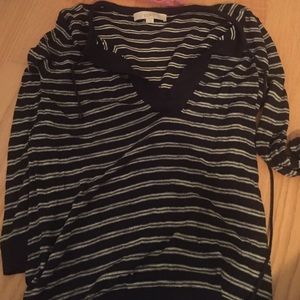 Striped navy blue and white sweater