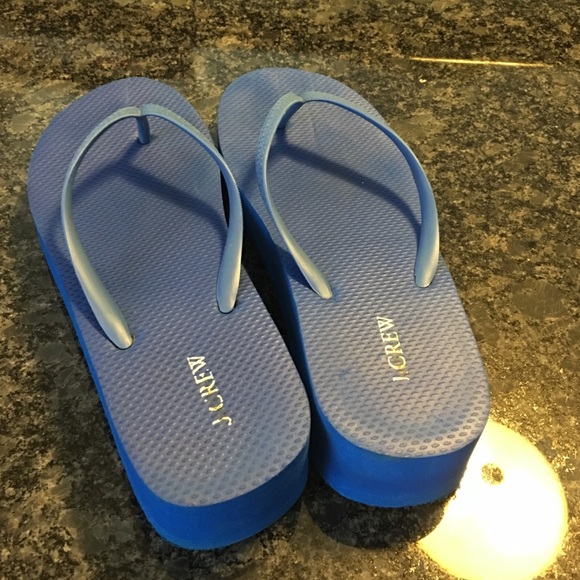 J crew blue flip flops size 7