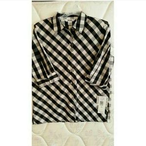Black and white Checkered Top