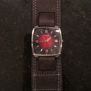 Men's Fossil Genuine Leather Watch changeable band
