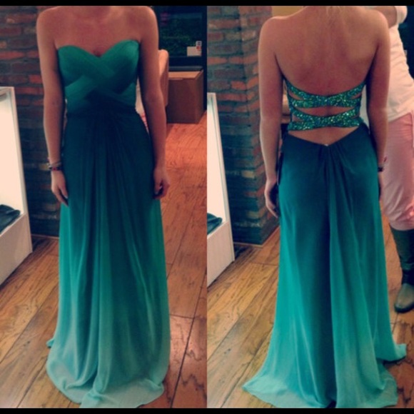 blue/green ombré prom dress - Picture 2 of 4