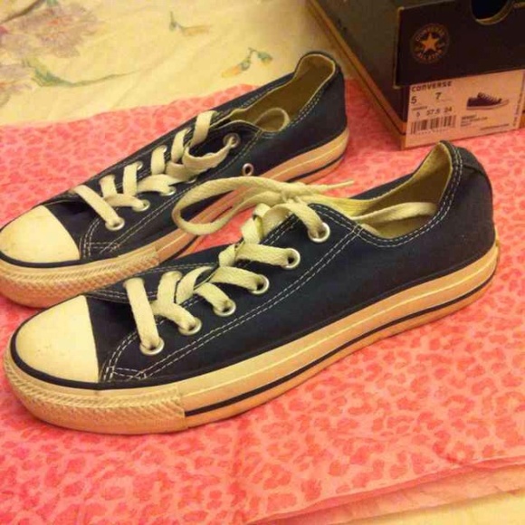 Navy Blue Converse Low Tops