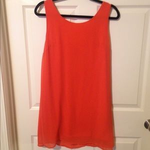 Orange shift dress