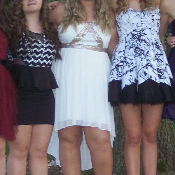 White High-Lo Homecoming Dress