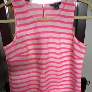 💕 J. Crew neon pink striped tank 💕