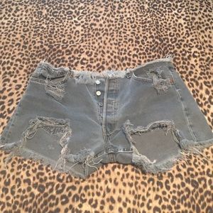Urban Renewal Destroyed Levi's High Waist Shorts