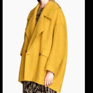 Retro mohair yellow coat