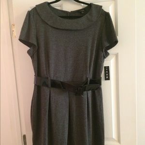 Dress, belted, grey, Sz 2X,