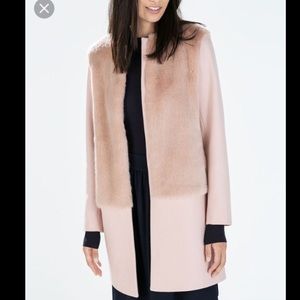 Zara pink peacoat with faux fur