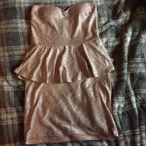 Shimmery pink peplum dress