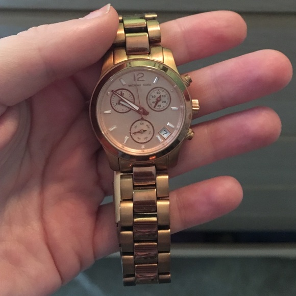 Rose gold Michael kors watch.
